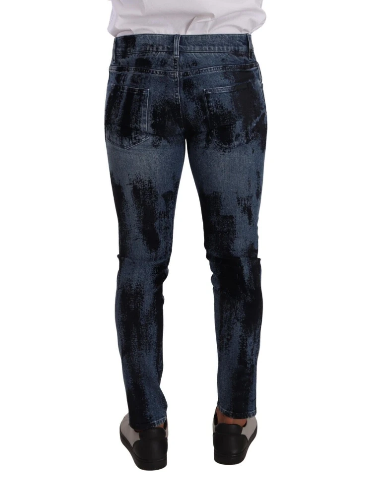 Blue Black Cotton Skinny Denim Jeans alternative