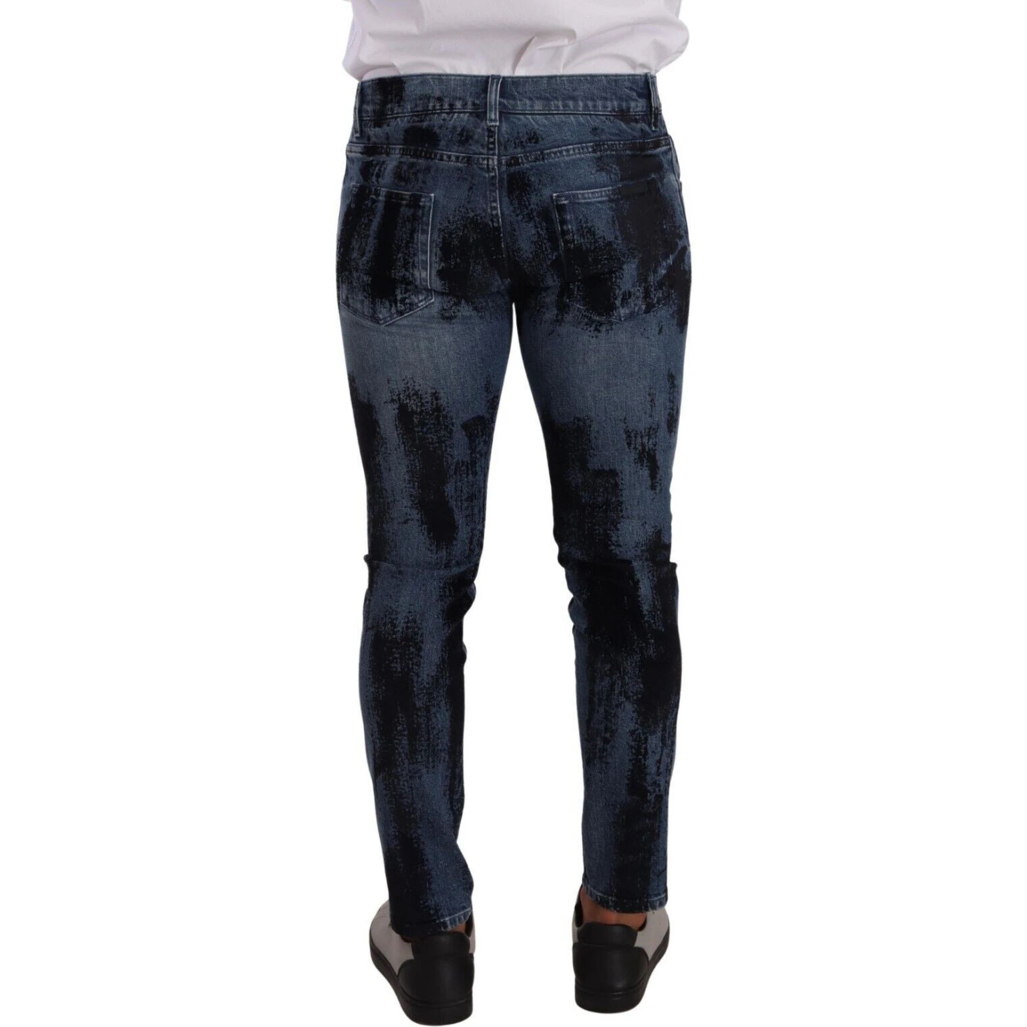 Blue Black Cotton Skinny Denim Jeans