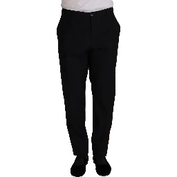 Blue Wool Silk Formal Trouser Dress Pants