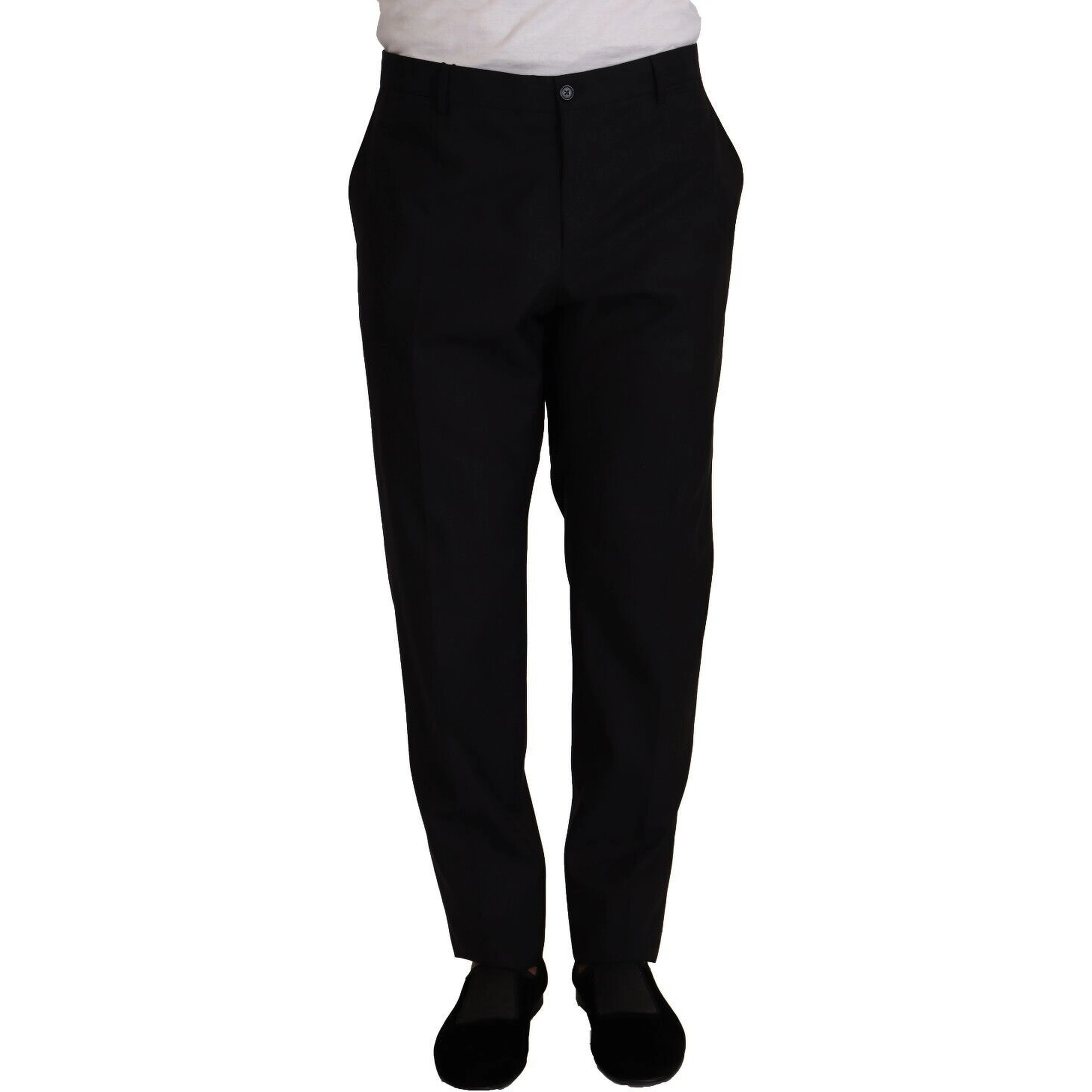 Blue Wool Silk Formal Trouser Dress Pants