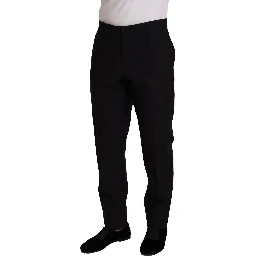 Blue Wool Silk Formal Trouser Dress Pants