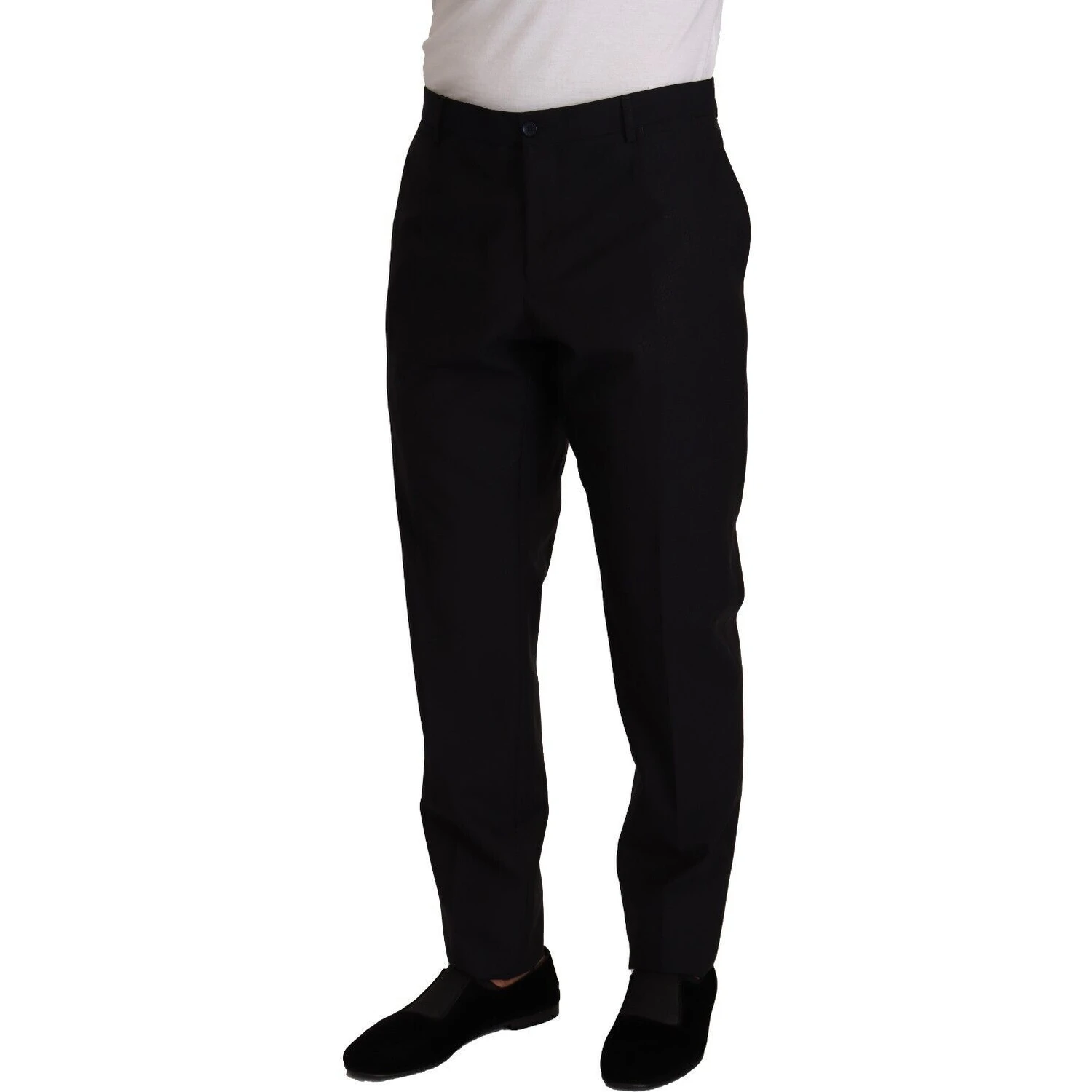 Blue Wool Silk Formal Trouser Dress Pants