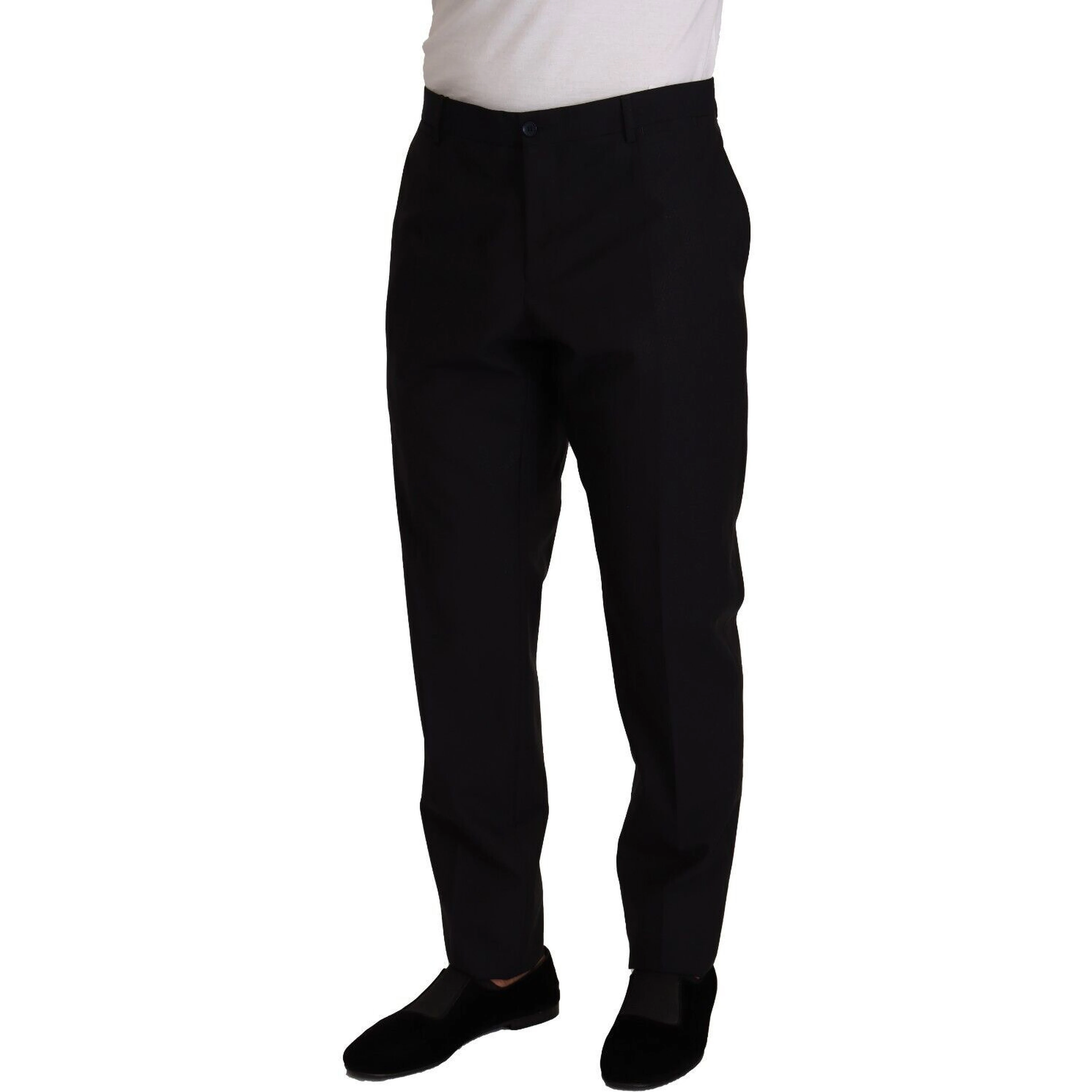 Blue Wool Silk Formal Trouser Dress Pants