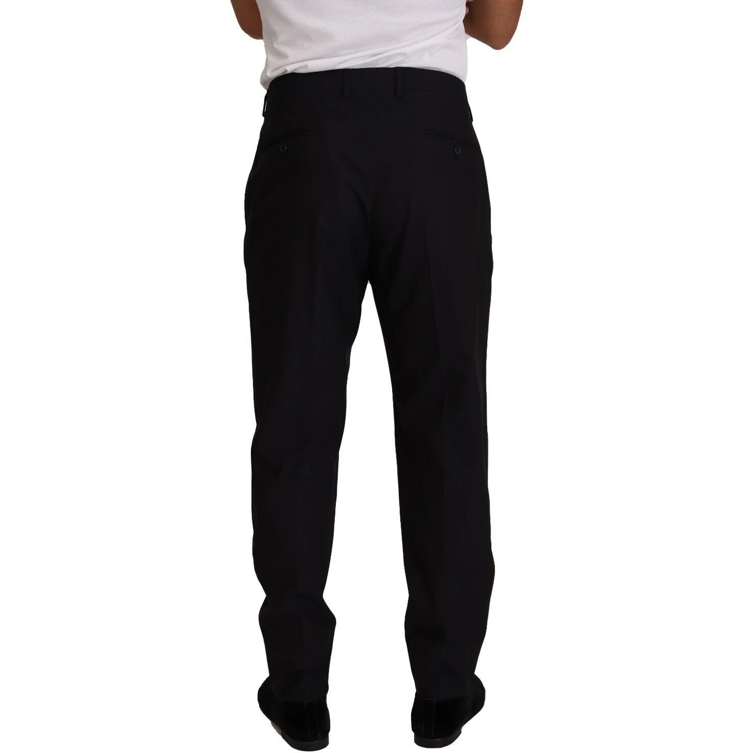 Blue Wool Silk Formal Trouser Dress Pants