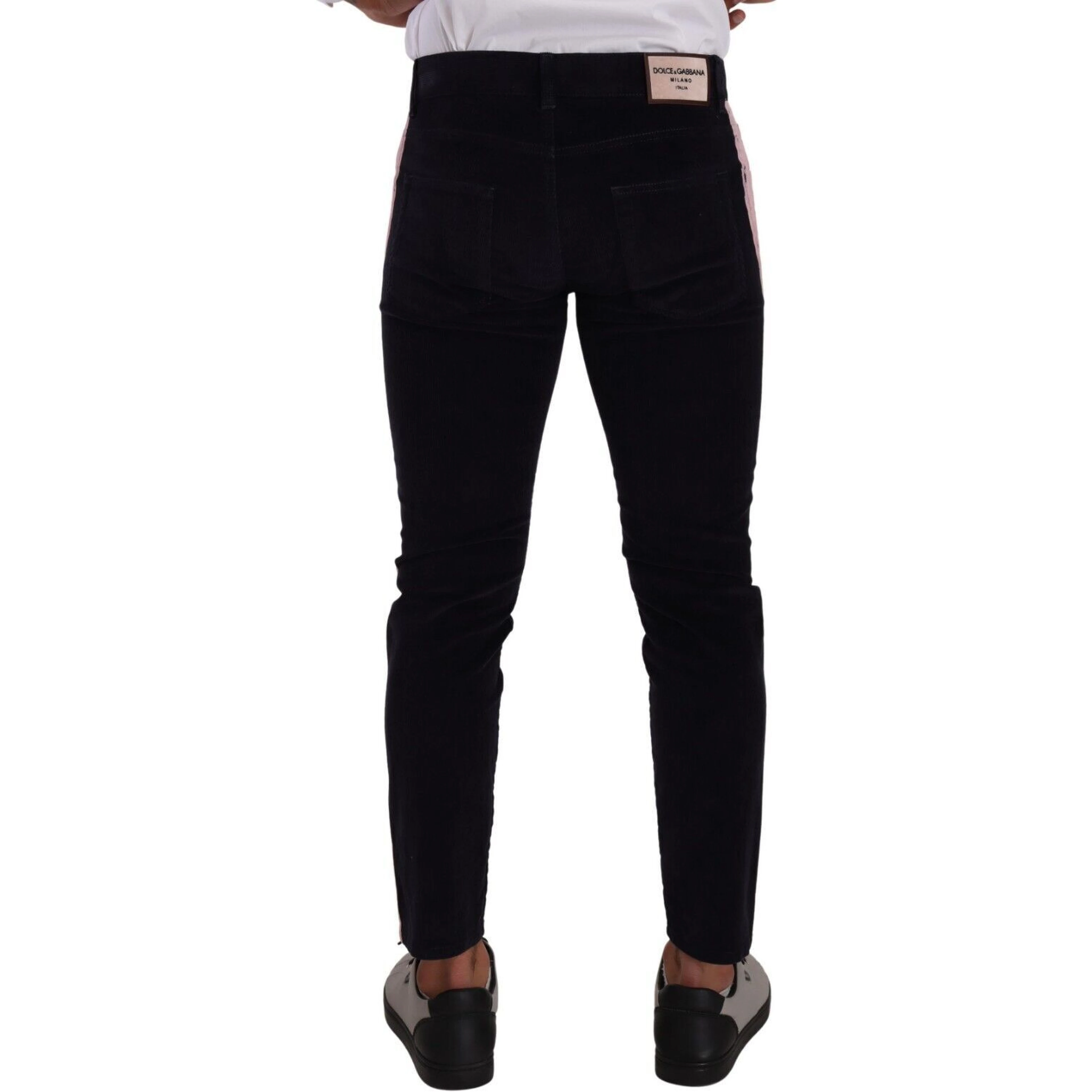 Blue Corduroy Cotton Stretch Skinny Jeans