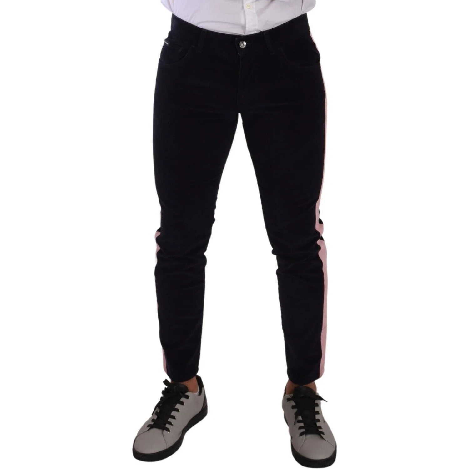 Blue Corduroy Cotton Stretch Skinny Jeans