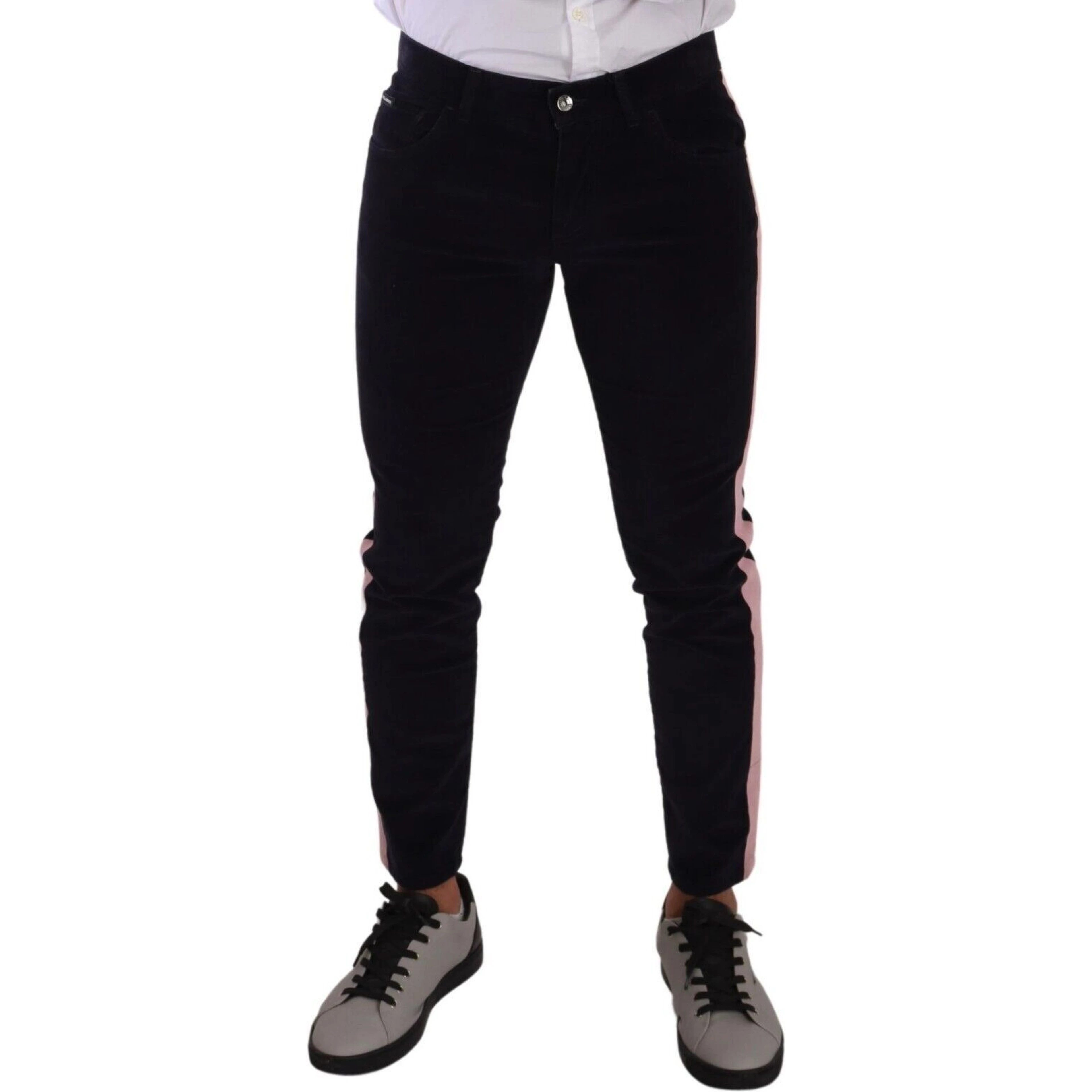 Blue Corduroy Cotton Stretch Skinny Jeans