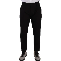 Black Cotton Stretch Chinos Trouser Jeans