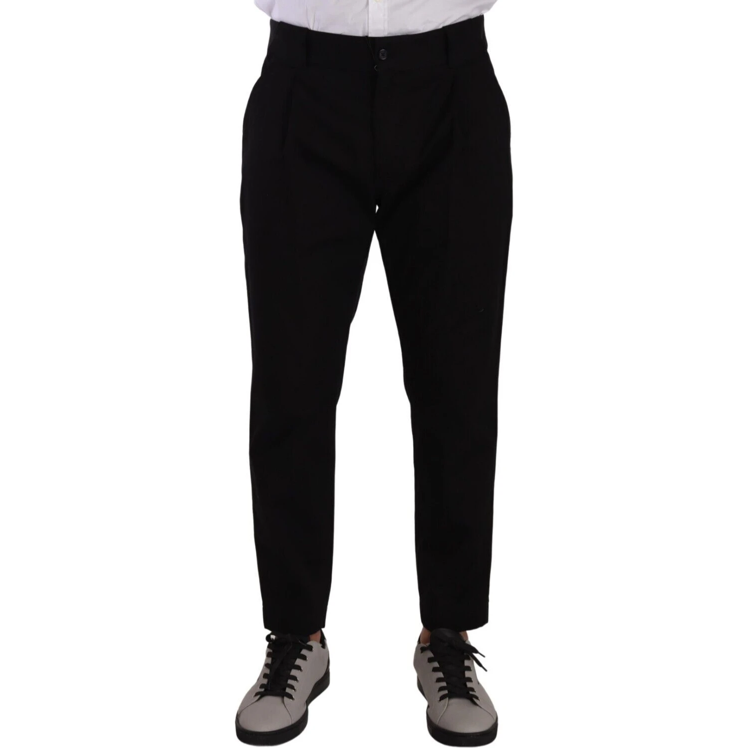 Black Cotton Stretch Chinos Trouser Jeans