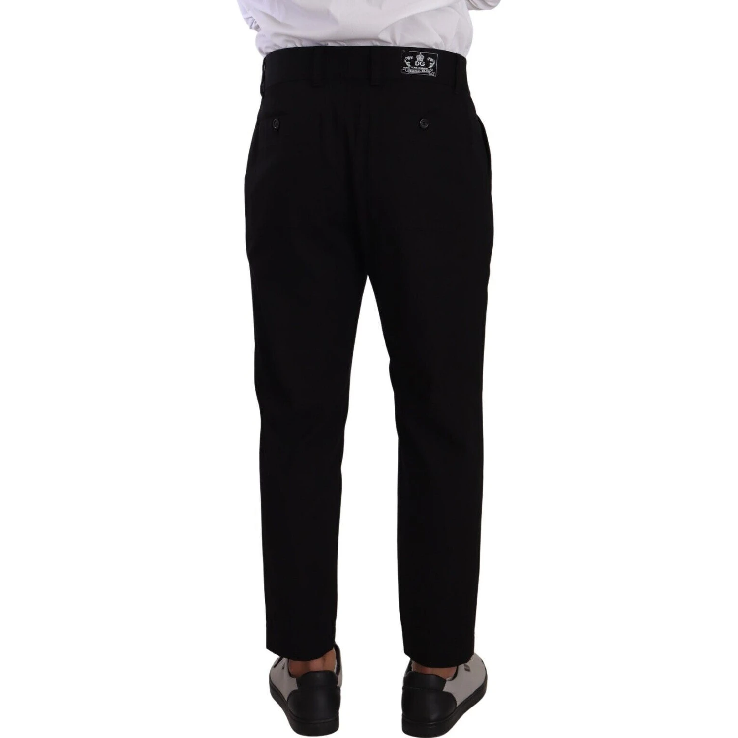 Black Cotton Stretch Chinos Trouser Jeans