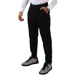 Black Cotton Stretch Chinos Trouser Jeans