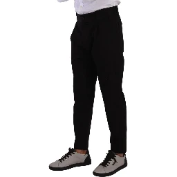 Black Cotton Stretch Chinos Trouser Jeans