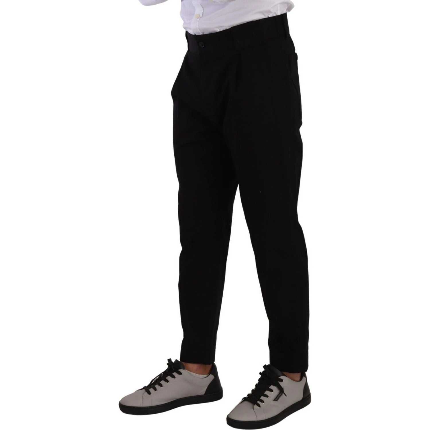 Black Cotton Stretch Chinos Trouser Jeans