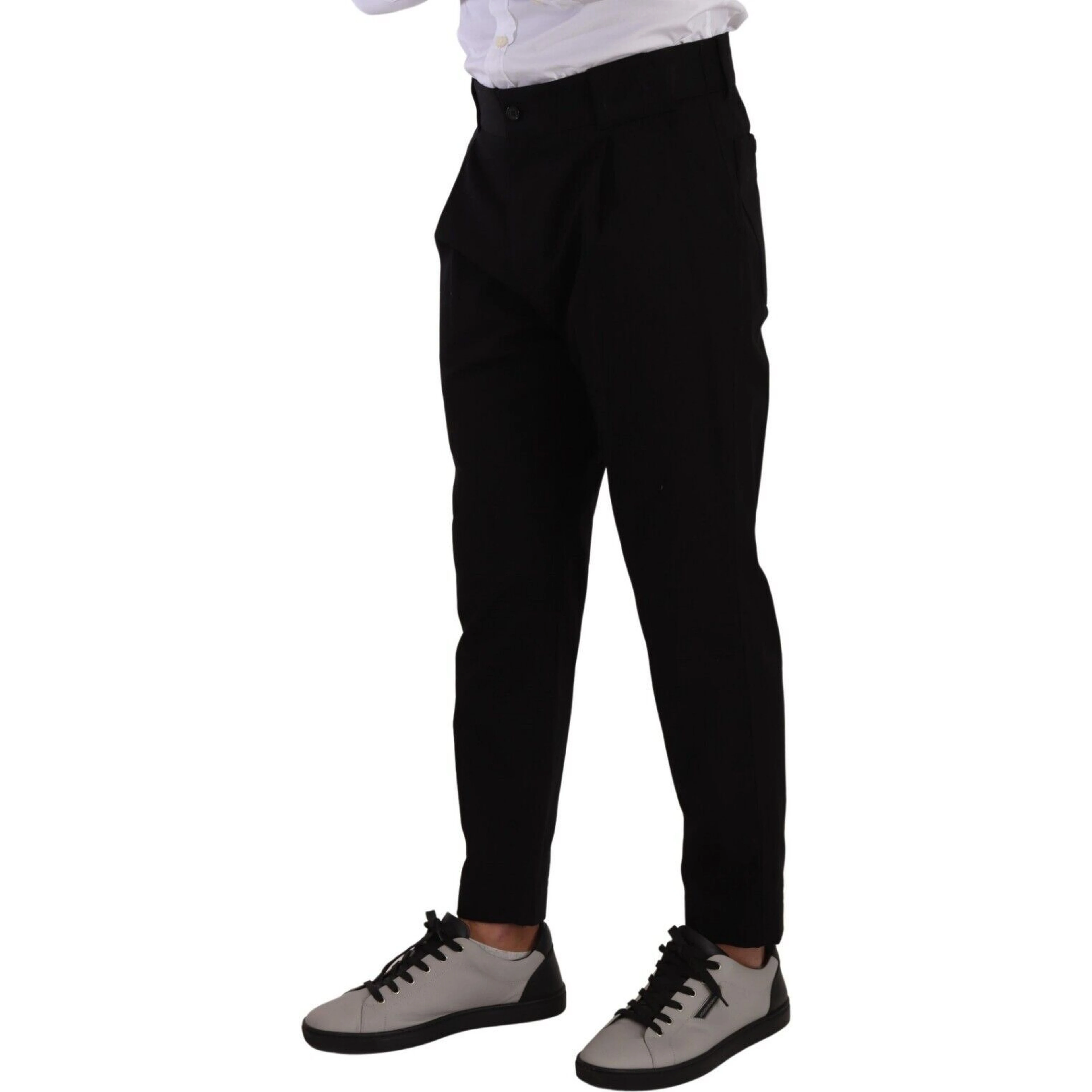 Black Cotton Stretch Chinos Trouser Jeans