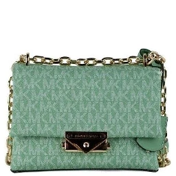 Cece Small Sea Green Signature PVC Convertible Flap Crossbody Bag