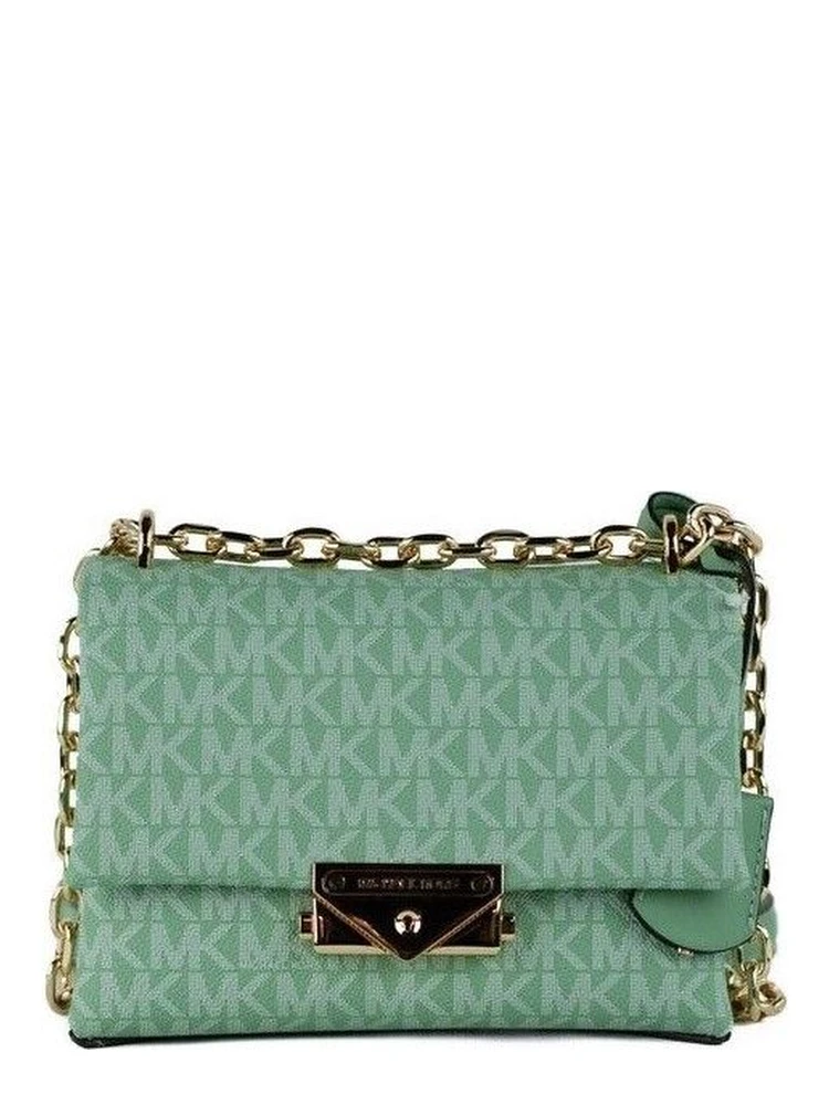 Cece Small Sea Green Signature PVC Convertible Flap Crossbody Bag
