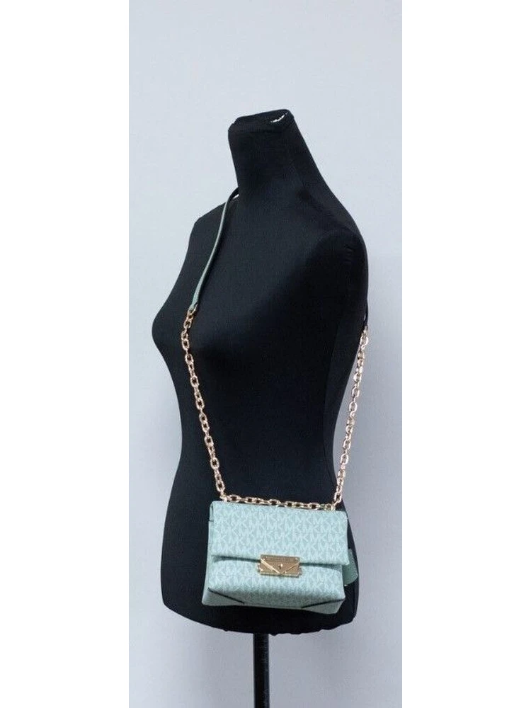 Cece Small Sea Green Signature PVC Convertible Flap Crossbody Bag alternative