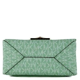 Cece Small Sea Green Signature PVC Convertible Flap Crossbody Bag
