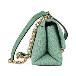Cece Small Sea Green Signature PVC Convertible Flap Crossbody Bag
