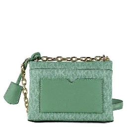 Cece Small Sea Green Signature PVC Convertible Flap Crossbody Bag