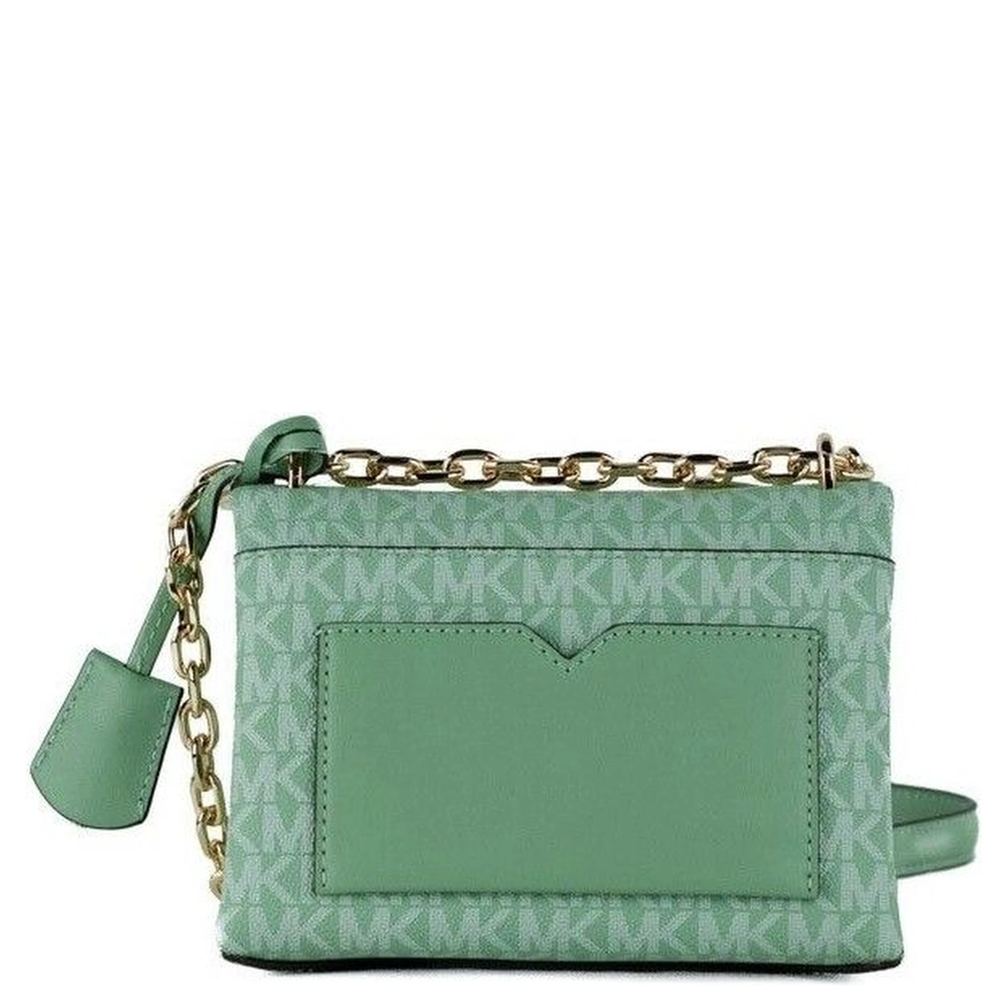 Cece Small Sea Green Signature PVC Convertible Flap Crossbody Bag