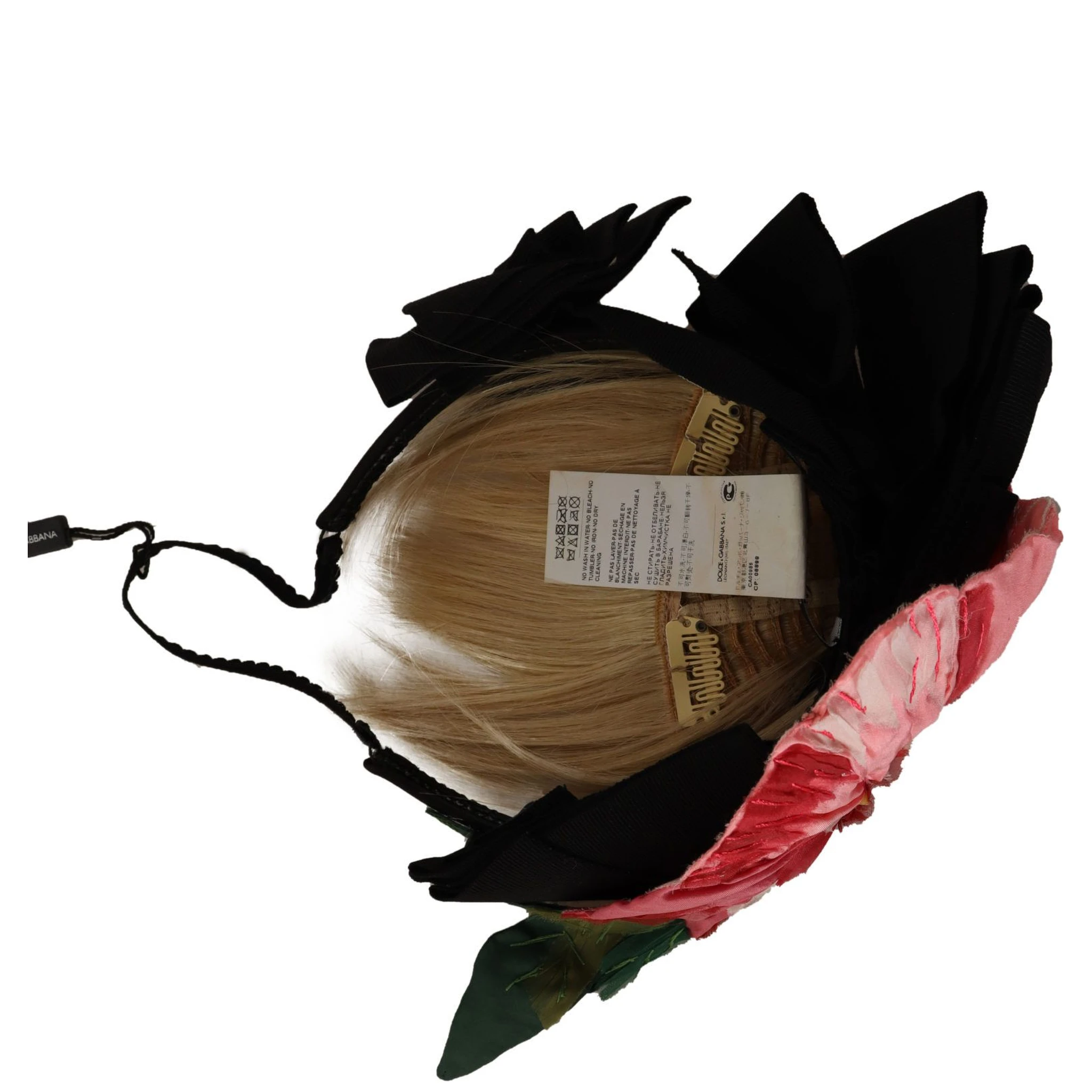 Black Silk White Hair Parrucchiera Diadem Headband