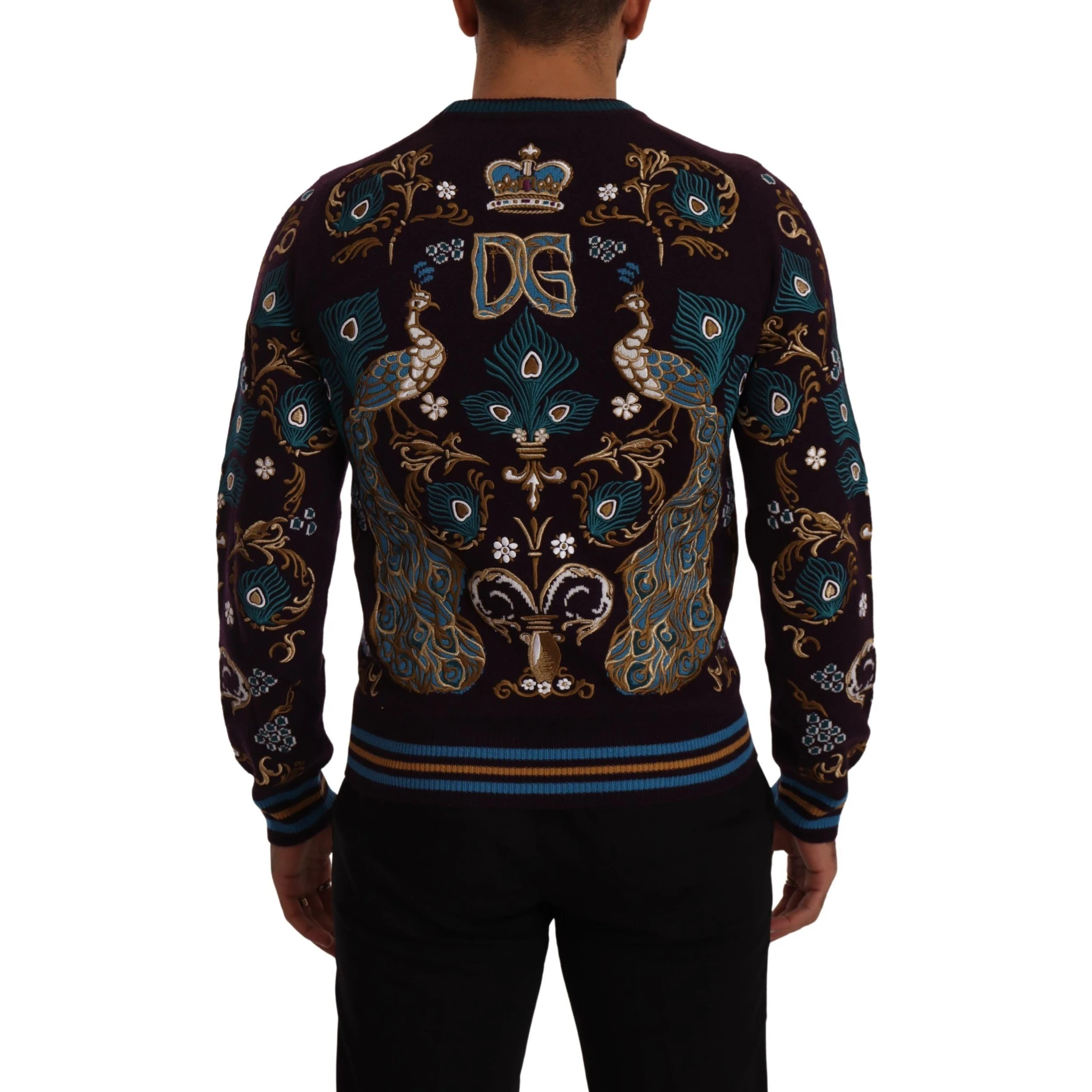 Bordeaux Cashmere DG Crown Embroidered Sweater