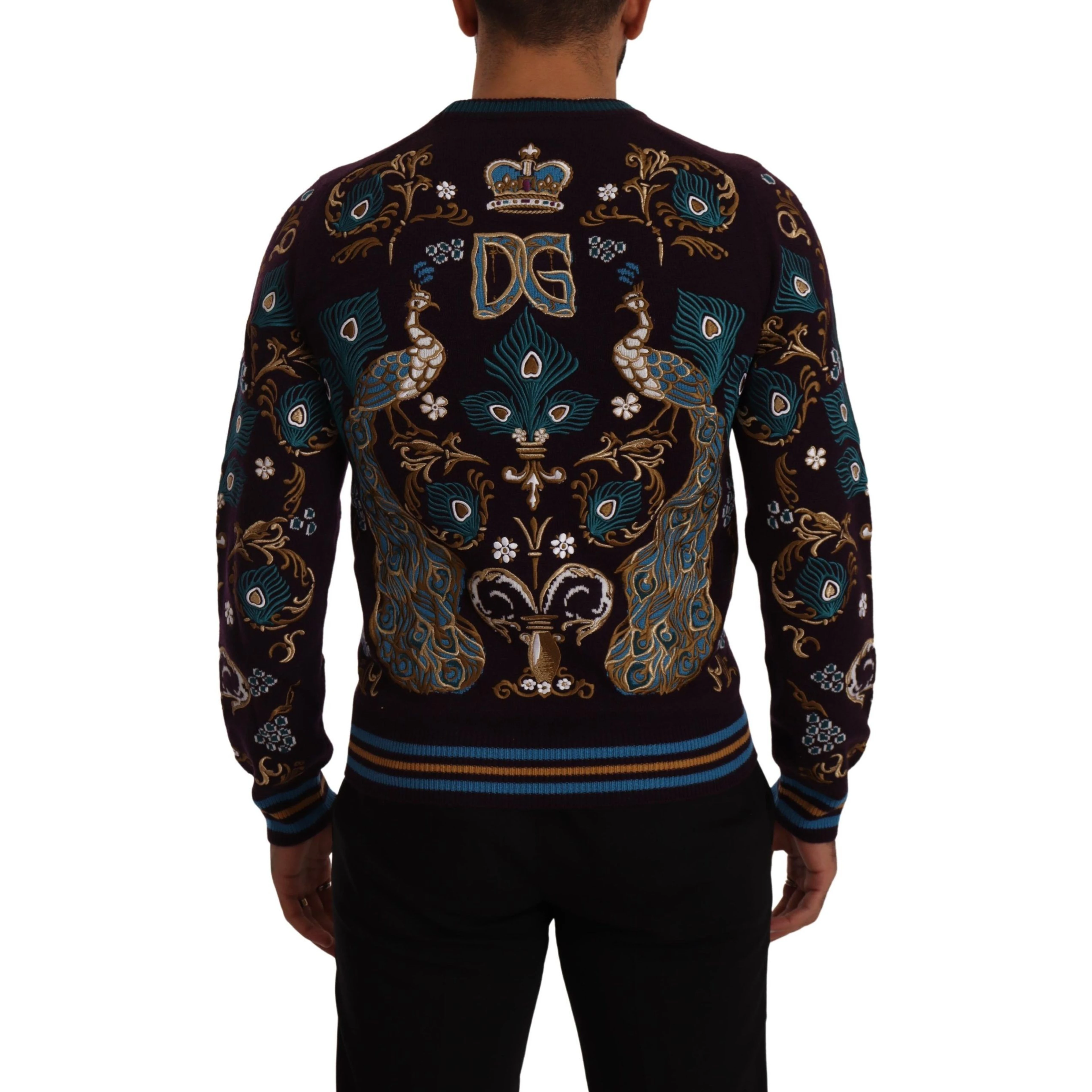 Bordeaux Cashmere DG Crown Embroidered Sweater