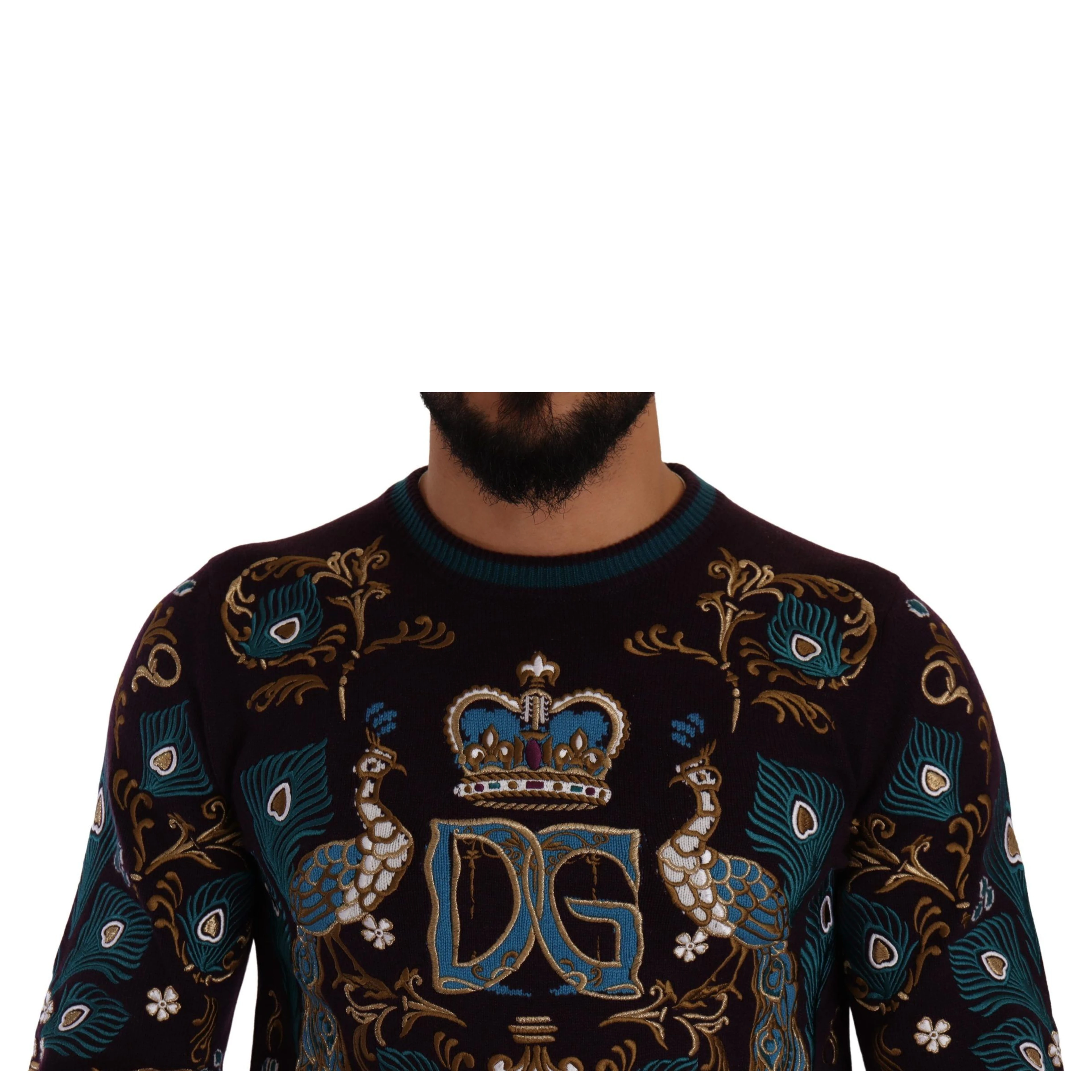 Bordeaux Cashmere DG Crown Embroidered Sweater