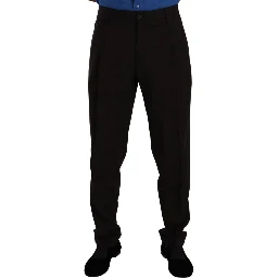 Brown Wool Skinny Formal Dress Pants
