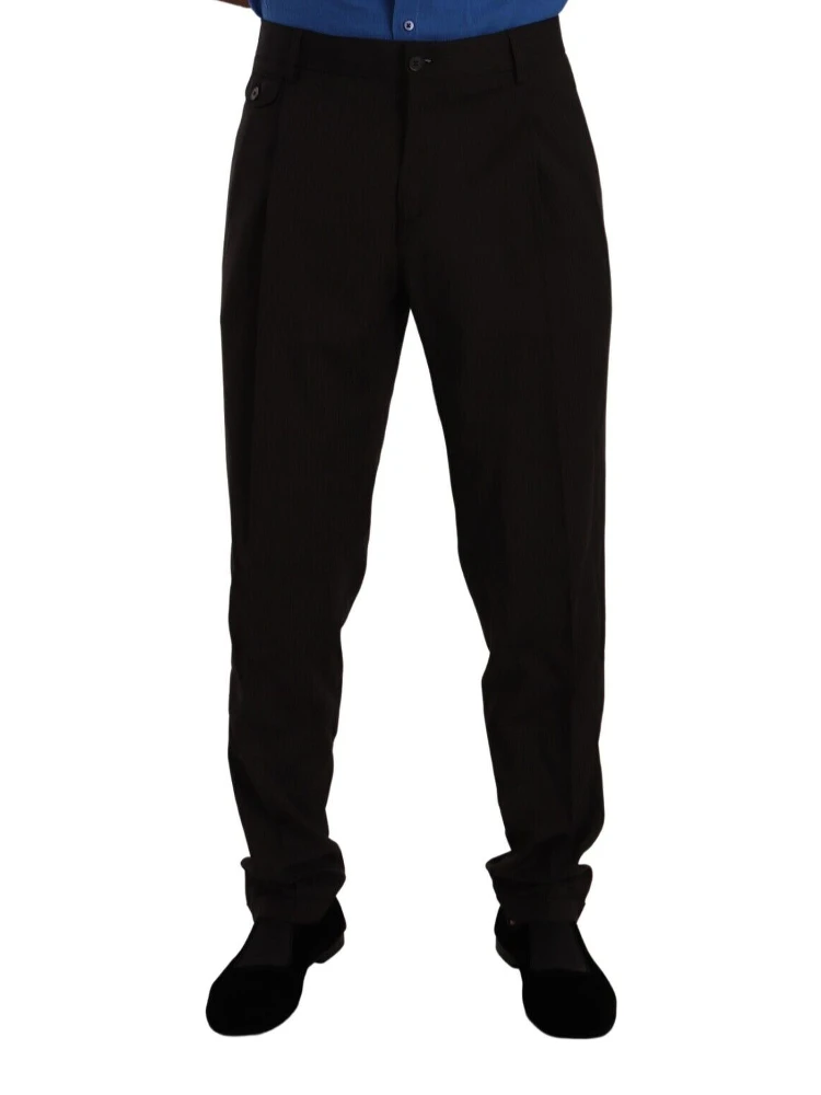 Brown Wool Skinny Formal Dress Pants