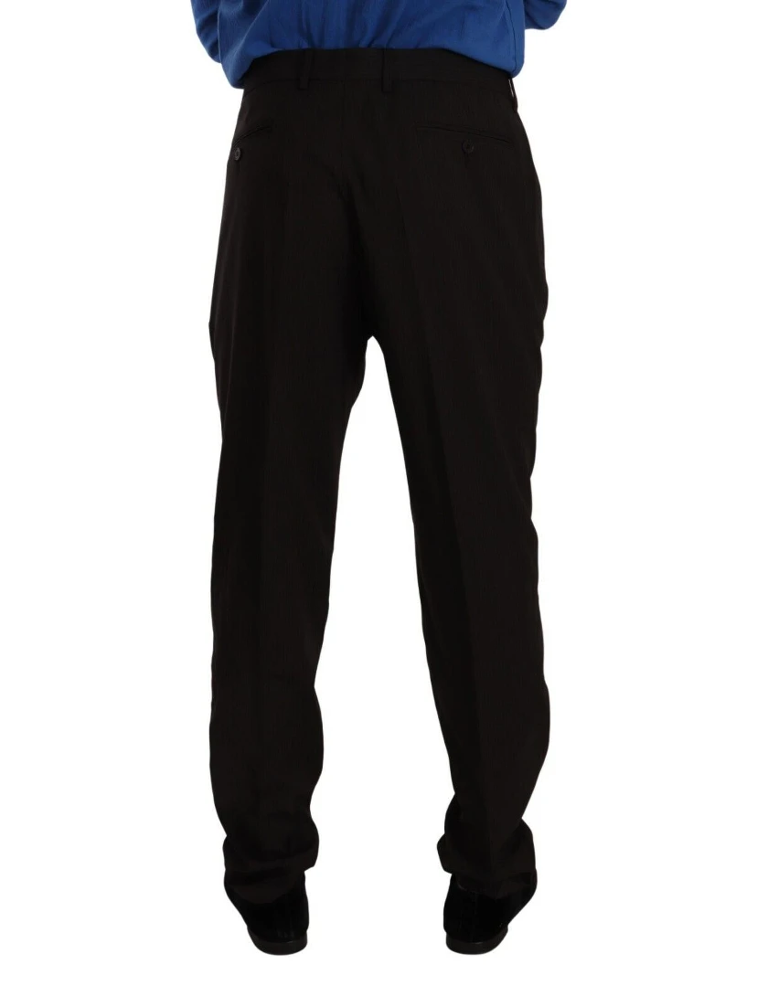Brown Wool Skinny Formal Dress Pants