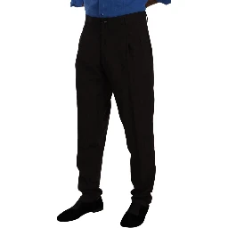 Brown Wool Skinny Formal Dress Pants