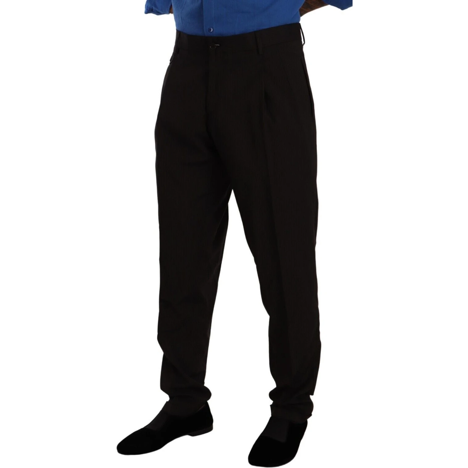 Brown Wool Skinny Formal Dress Pants