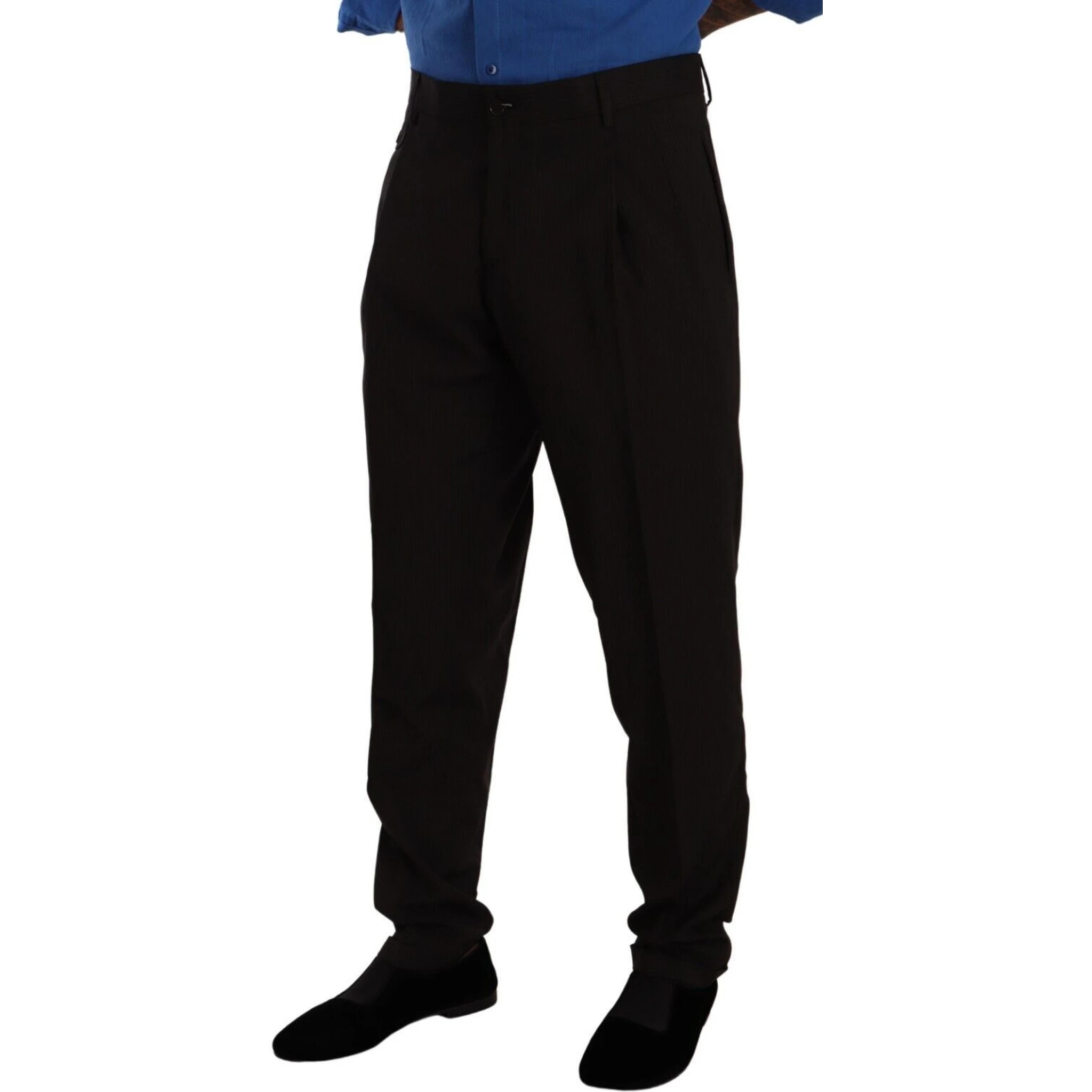 Brown Wool Skinny Formal Dress Pants