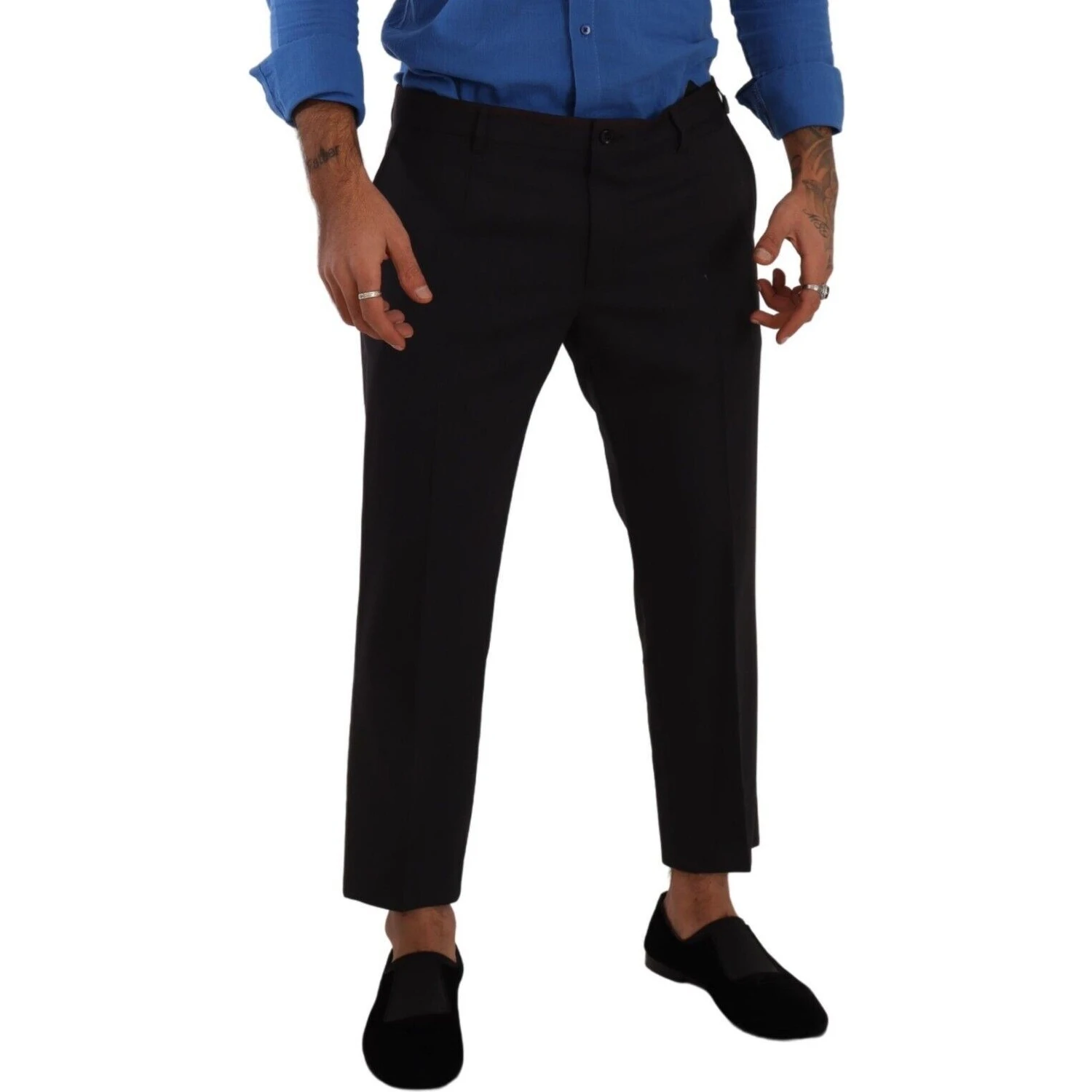 Gray Bordeaux Wool Trouser Dress Pants