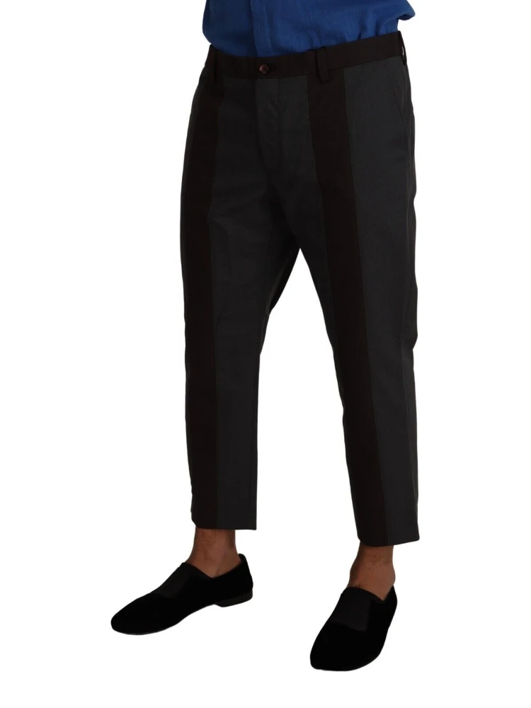 Gray Bordeaux Striped Cropped Trouser Pants alternative