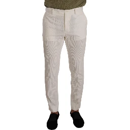 White Cotton Skinny Corduroy Trouser Pants