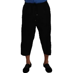 Black Cotton Torero Sweatpants Shorts Pants