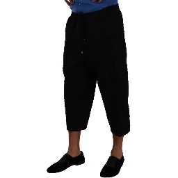 Black Cotton Torero Sweatpants Shorts Pants