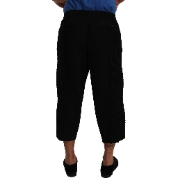 Black Cotton Torero Sweatpants Shorts Pants