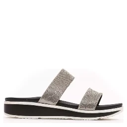 Silver Textile Sandal