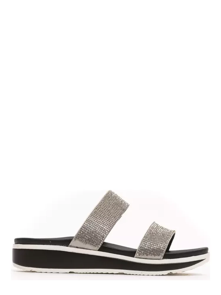 Silver Textile Sandal