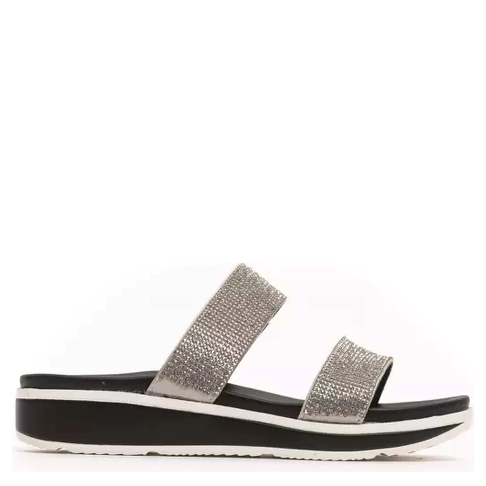 Silver Textile Sandal