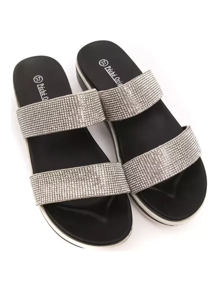 Silver Textile Sandal alternative