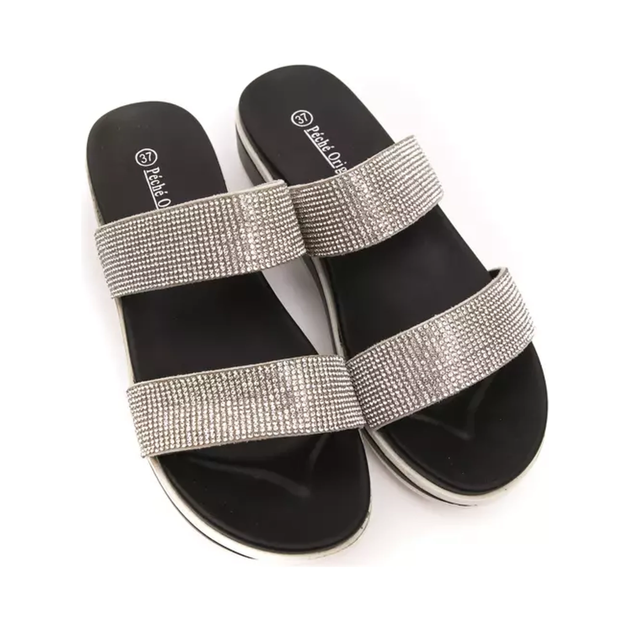 Silver Textile Sandal