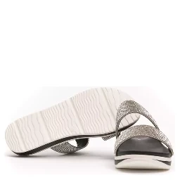 Silver Textile Sandal