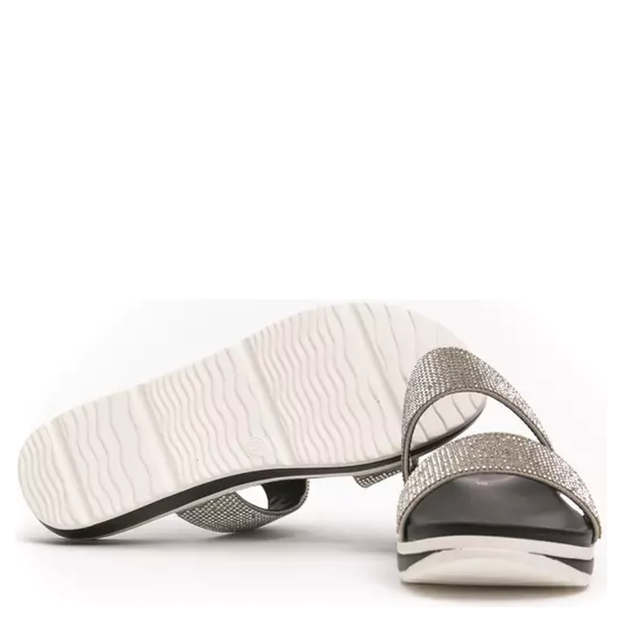 Silver Textile Sandal