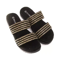 Gold Textile Sandal