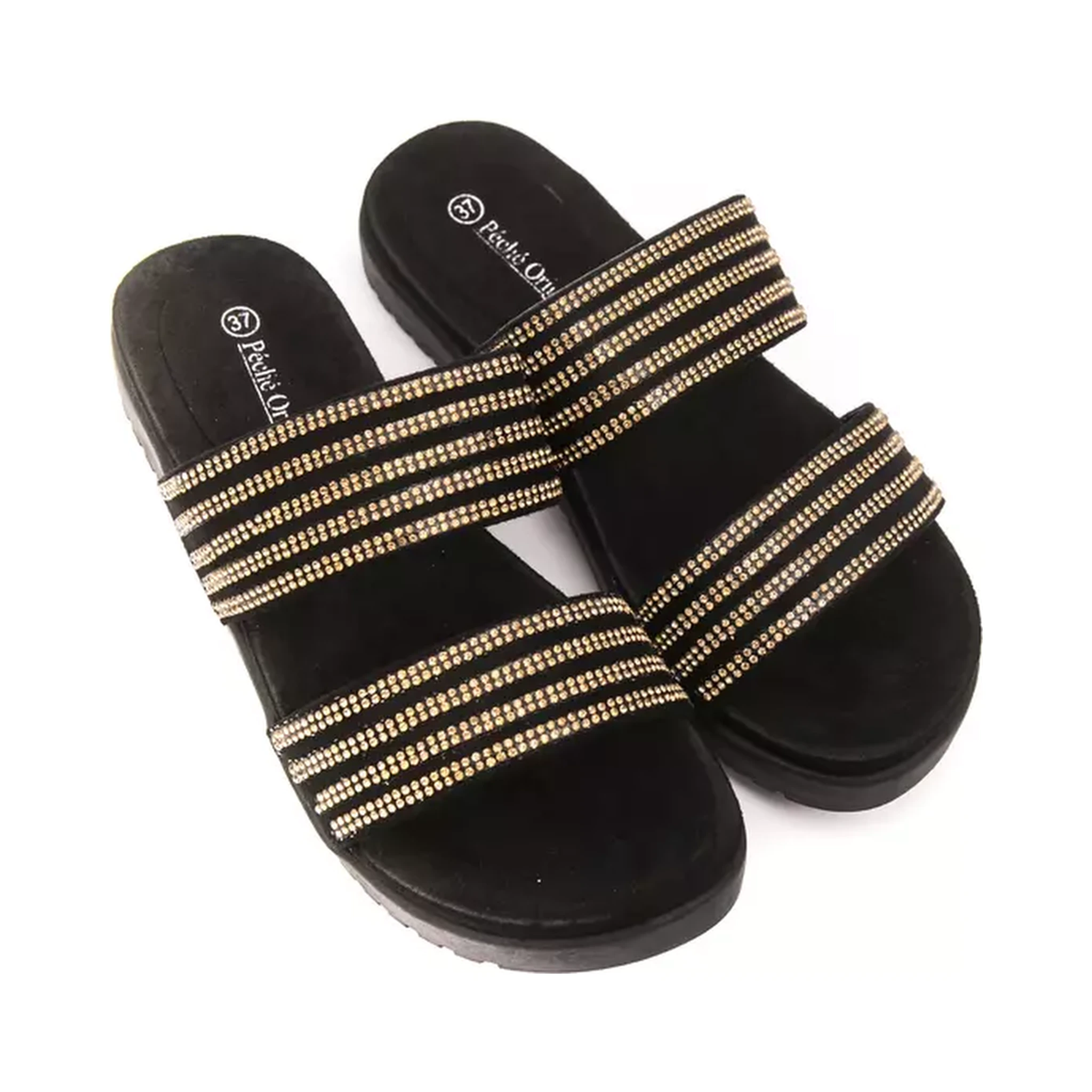 Gold Textile Sandal
